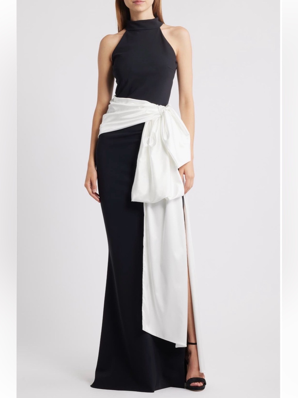 Chiara Boni Sarity Bow Sleeveless Gown
